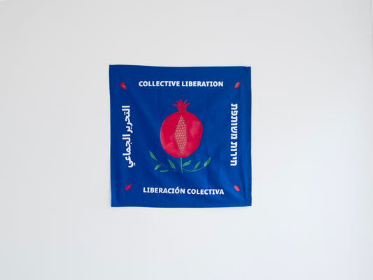"Collective Liberation" Pomegranate Flag